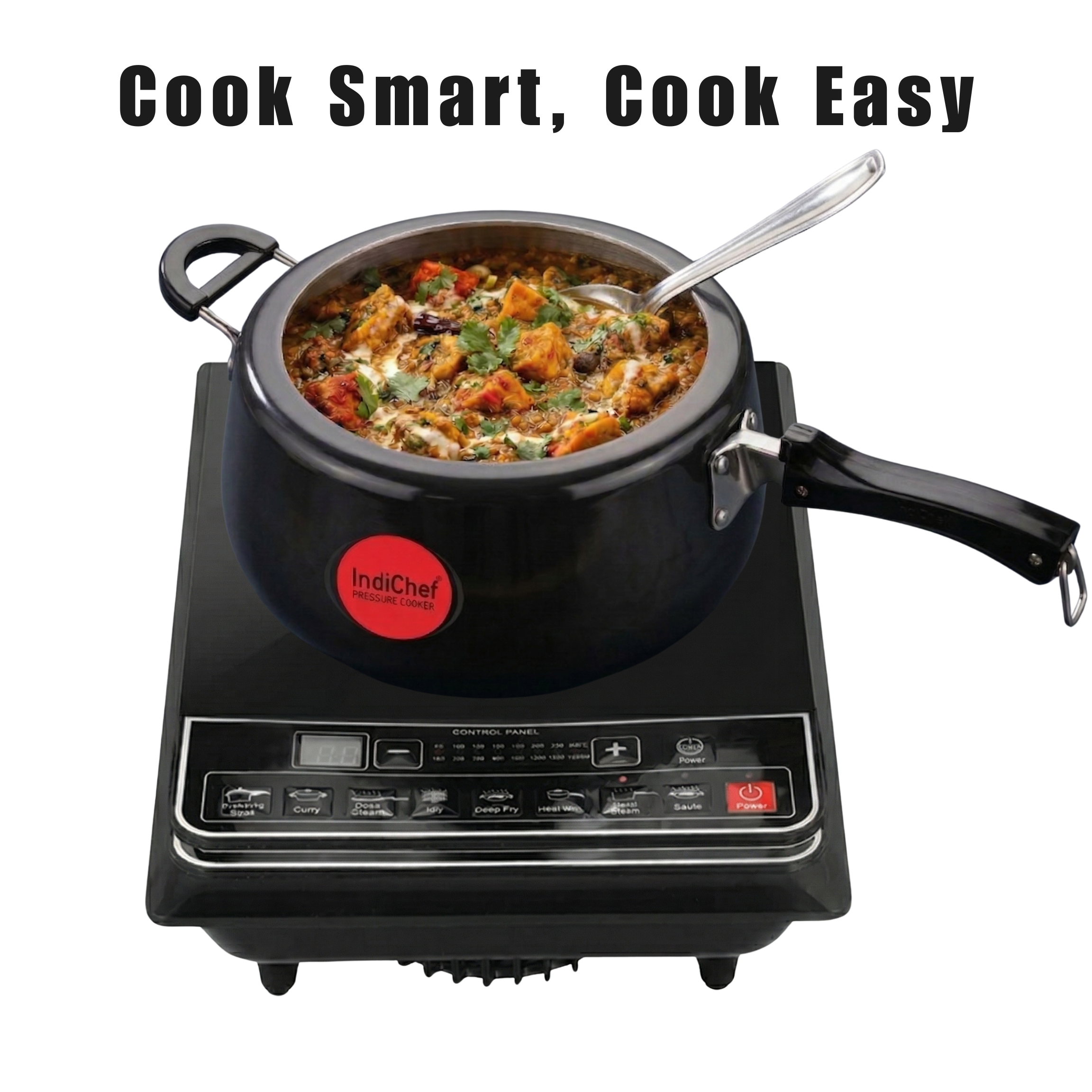 IndiChef  Hard Anodised Pressure Cooker Durable Heavy-Gauge Body | Fast & Even Cooking | Induction & Gas Compatible | Long-Lasting Performance