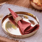 Kansa Dinner Thaali Set (Thaali -13.5") - 8 pieces set (1 pc Thaali, 5 pieces bowls, 1 pc glass, 1 pc spoon)