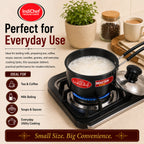 IndiChef Hard Anodised Saucepan Tea pan Milk pan with Lid | Gas Stove & Induction Friendly |Metal Spoon Safe, Riveted Handle, Healthy Cooking, less Oil Use, Easy to Clean |