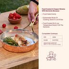 Copper Frypan (Frying Pan) with Insulated Brass Handle