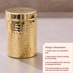 Pure Brass hammered storage canister with lid
