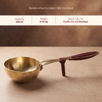 Pure Brass Tadka Pan with grip support Riveted handle