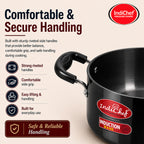 IndiChef Hard Anodised casserole with Lid | Gas Stove & Induction Friendly |Metal Spoon Safe, Riveted Handle, Healthy Cooking, less Oil Use, Easy to Clean