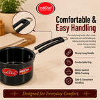 IndiChef Hard Anodised Saucepan Tea pan Milk pan with Lid | Gas Stove & Induction Friendly |Metal Spoon Safe, Riveted Handle, Healthy Cooking, less Oil Use, Easy to Clean |