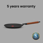 IndiChef Cast Iron DOSA Tawa Cooking Pan | for Dosa Uttapam Crepe Making Use | Flat Tawa for Kitchen Cooking | Metal Body Cooking Surface | Gas Stove Compatible Tawa with Handle Cooking Pan