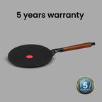 IndiChef Cast Iron ROTI Tawa Cooking Pan | for Roti Chapati Paratha Making Use | Flat Tawa for Kitchen Cooking | Metal Body Cooking Surface | Gas Stove Compatible Tawa with Handle Cooking Pan