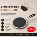 IndiChef Honeycomb triply Stainless Steel Roti Tawa | Heavy-Duty Base for Less-oil, Healthy Cooking | Suitable for Induction & Gas | Durable, Scratch-Resistant Surface | 60 month warranty
