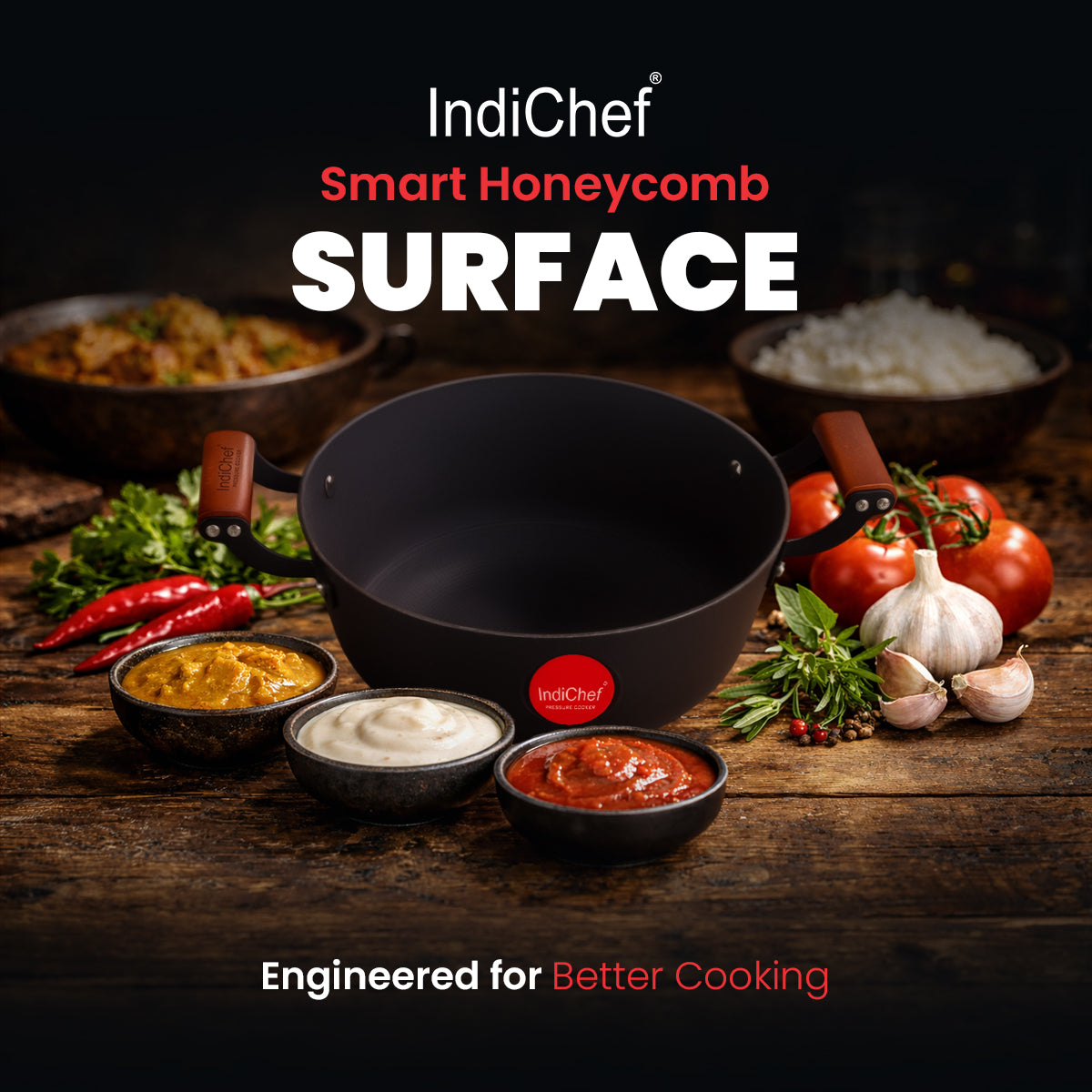 IndiChef Cast Iron Casserole With Cover Serving Dish | Food Storage And Serving Container For Kitchen Dining Use | Insulated Casserole Pot With Lid For Chapati Rice Storage | Round Food Container For Home