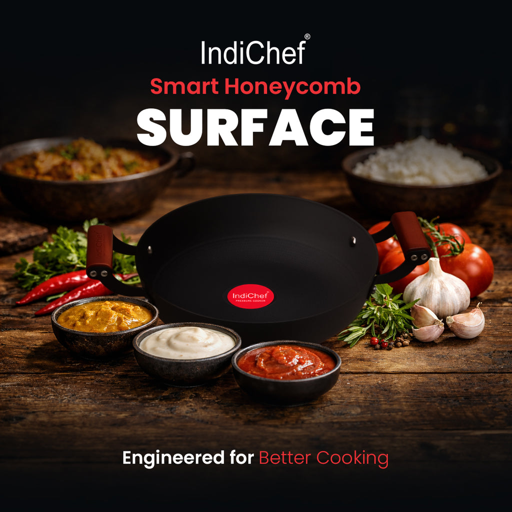 IndiChef Cast Iron Shallow Casserole with Cover Cooking Pan | Serving Cooking Storage Use Kitchen Gas Stove Induction Use | Glass Lid Side Handles Flat Base Multipurpose Cookware