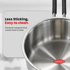 Indichef Triply Stainless Steel Saucepan with Lid | 2.5 mm Thick | Tea, Chai Pan | Induction & Gas Friendly, Heavy Bottom - Silver
