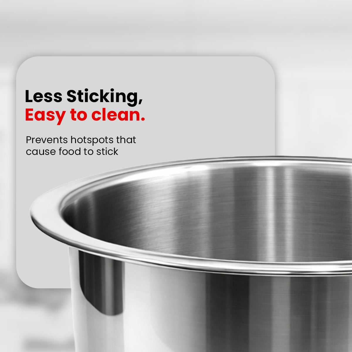 IndiChef Tri-Ply Stainless Steel TOPE | Heavy-Duty Base, Healthy Cooking | Suitable for Induction & Gas | Durable, Scratch-Resistant Surface |