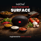 IndiChef Cast Iron Frying Pan with glass lid | for Cooking Frying Sauteing Kitchen Use | Flat Base Cookware Pan | Induction and Gas Compatible Pan with Handle