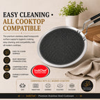 IndiChef Honeycomb triply Stainless Steel Roti Tawa | Heavy-Duty Base for Less-oil, Healthy Cooking | Suitable for Induction & Gas | Durable, Scratch-Resistant Surface | 60 month warranty