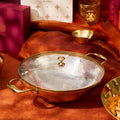 Brass Kadhai with Glass Lid (Round Base)