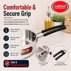 IndiChef Aluminium Induction friendly Frypan with Lid | Heavy Bottom Frying Pan for Daily Cooking | Heavy Weight Multipurpose Silver Cookware | Non Toxic Aluminium |