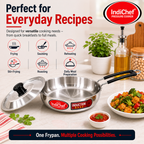 IndiChef Aluminium Induction friendly Frypan with Lid | Heavy Bottom Frying Pan for Daily Cooking | Heavy Weight Multipurpose Silver Cookware | Non Toxic Aluminium |