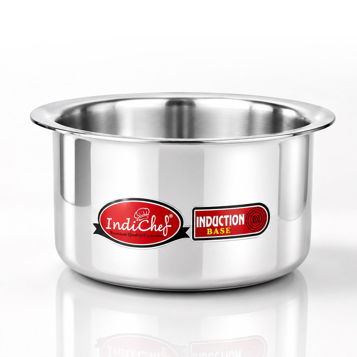 IndiChef Aluminium Induction friendly Top in heavy weight | Premium Silver Pan/Tea Pan/Water Pot Cookware for Multipurpose Uses | Non Toxic, Heavy-Bottom