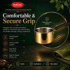 IndiChef Brass Saucepan Tea pan Milk pan in heavy weight | Gas Stove & Induction Friendly | Insulated Heat-Resistant Handle | Pure Pital/Brass Tea Pan  | Chemical-Free