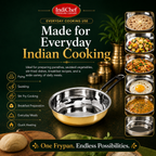 IndiChef Brass Frypan in heavy weight | Gas Stove & Induction Friendly | Insulated Heat-Resistant Handle | Pure Pital/Brass Tea Pan | Chemical-Free