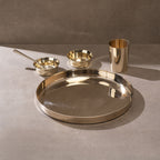 Kansa Dinner Thaali/Plate Set (10.5" Thaali/Plate) - 5 pieces (1 Thaali, 2 Bowls, 1 glass and 1 spoon) In A Gift Box