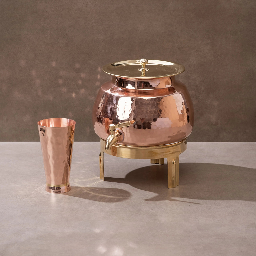 Copper Water Dispenser Set