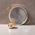 Brass Dosa Tawa with Insulated handles And Brass Ghee Pot Combo
