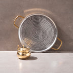 Brass Dosa Tawa with Insulated handles And Brass Ghee Pot Combo
