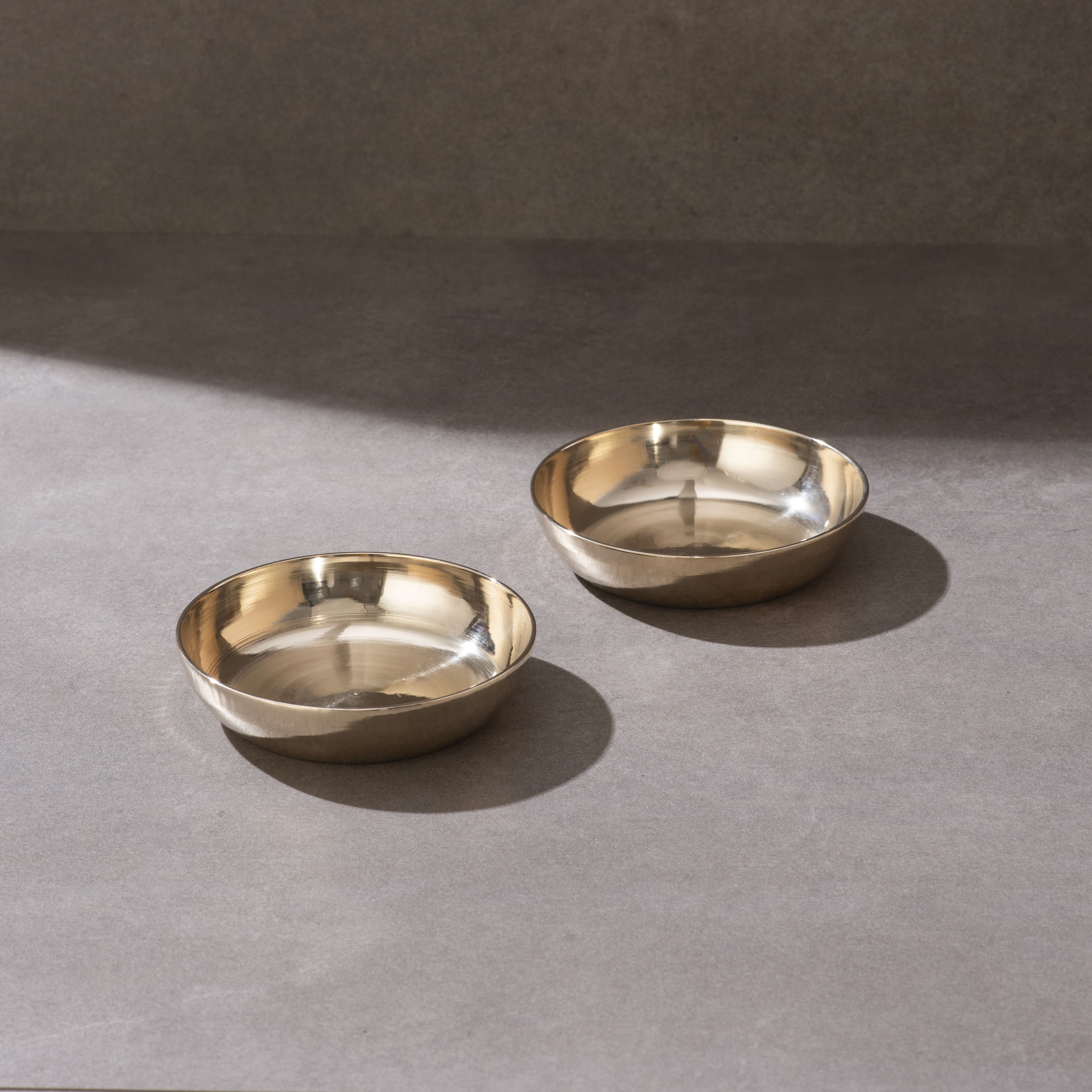 Set of 2 Kansa Flat Dish Bowl