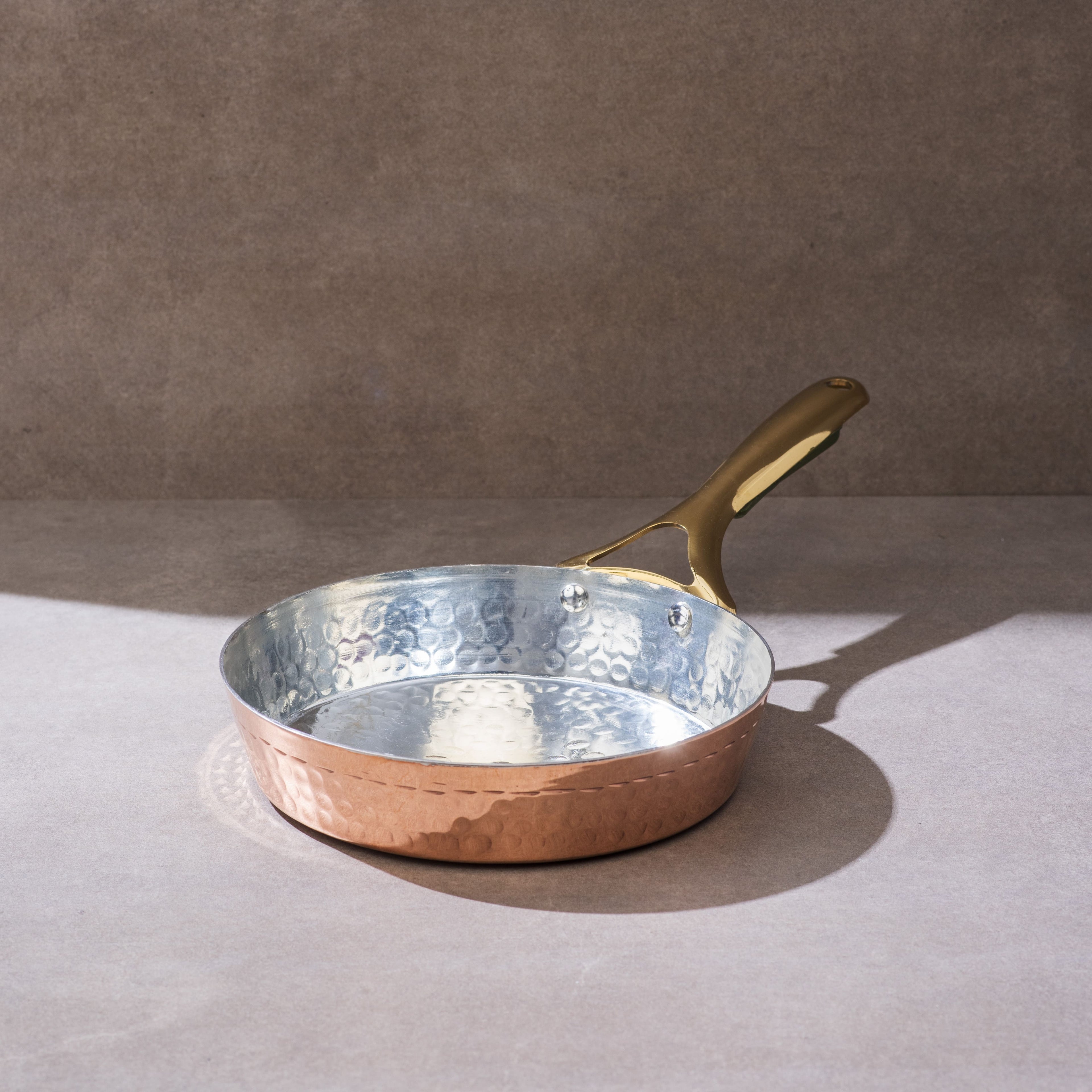 Copper Frypan (Frying Pan) with Insulated Brass Handle