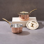 Copper Saucepans Set (Set of 2 Copper Saucepans with lids)