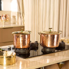 Copper Stockpots Set (Set of 2 Copper Stockpot with lids)
