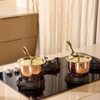 Copper Saucepans Set (Set of 2 Copper Saucepans with lids)