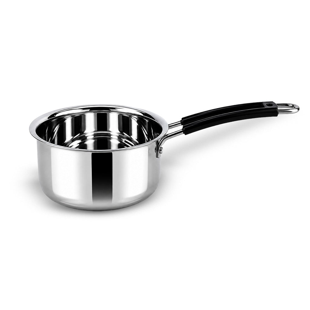 IndiChef Stainless Steel Saucepan with Lid | Heavy Gauge Tea Pan & Milk Pan | Gas Stove & Induction Friendly | Heavy Bottom Steel Cookware