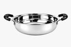 IndiChef Stainless Steel Induction friendly Kadahi with Lid | Heavy Gauge Steel Kadahi | Gas Stove & Induction Friendly | Heavy Bottom Cookware |