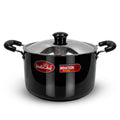 IndiChef Hard Anodised casserole with Lid | Gas Stove & Induction Friendly |Metal Spoon Safe, Riveted Handle, Healthy Cooking, less Oil Use, Easy to Clean