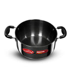 IndiChef Hard Anodised casserole with Lid | Gas Stove & Induction Friendly |Metal Spoon Safe, Riveted Handle, Healthy Cooking, less Oil Use, Easy to Clean