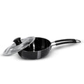 IndiChef Hard Anodised Frypan with Lid | Gas Stove & Induction Friendly |Metal Spoon Safe, Riveted Handle, Healthy Cooking, less Oil Use, Easy to Clean |