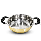IndiChef Brass Kadahi in heavy weight | Gas Stove & Induction Friendly | Insulated Heat-Resistant Handle | Pure Pital/Brass Tea Pan| Chemical-Free