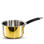 IndiChef Brass Saucepan Tea pan Milk pan in heavy weight | Gas Stove & Induction Friendly | Insulated Heat-Resistant Handle | Pure Pital/Brass Tea Pan  | Chemical-Free