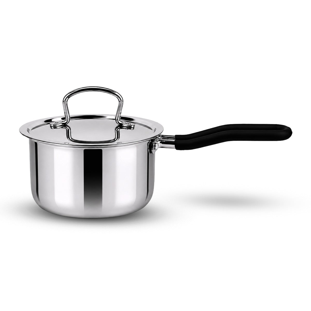 IndiChef Brass Triply Saucepan Tea pan Milk pan in heavy weight with Lid | Gas Stove & Induction Friendly | Insulated Heat-Resistant Handle | Pure Pital/Brass Tea Pan with Triply body | Chemical-Free