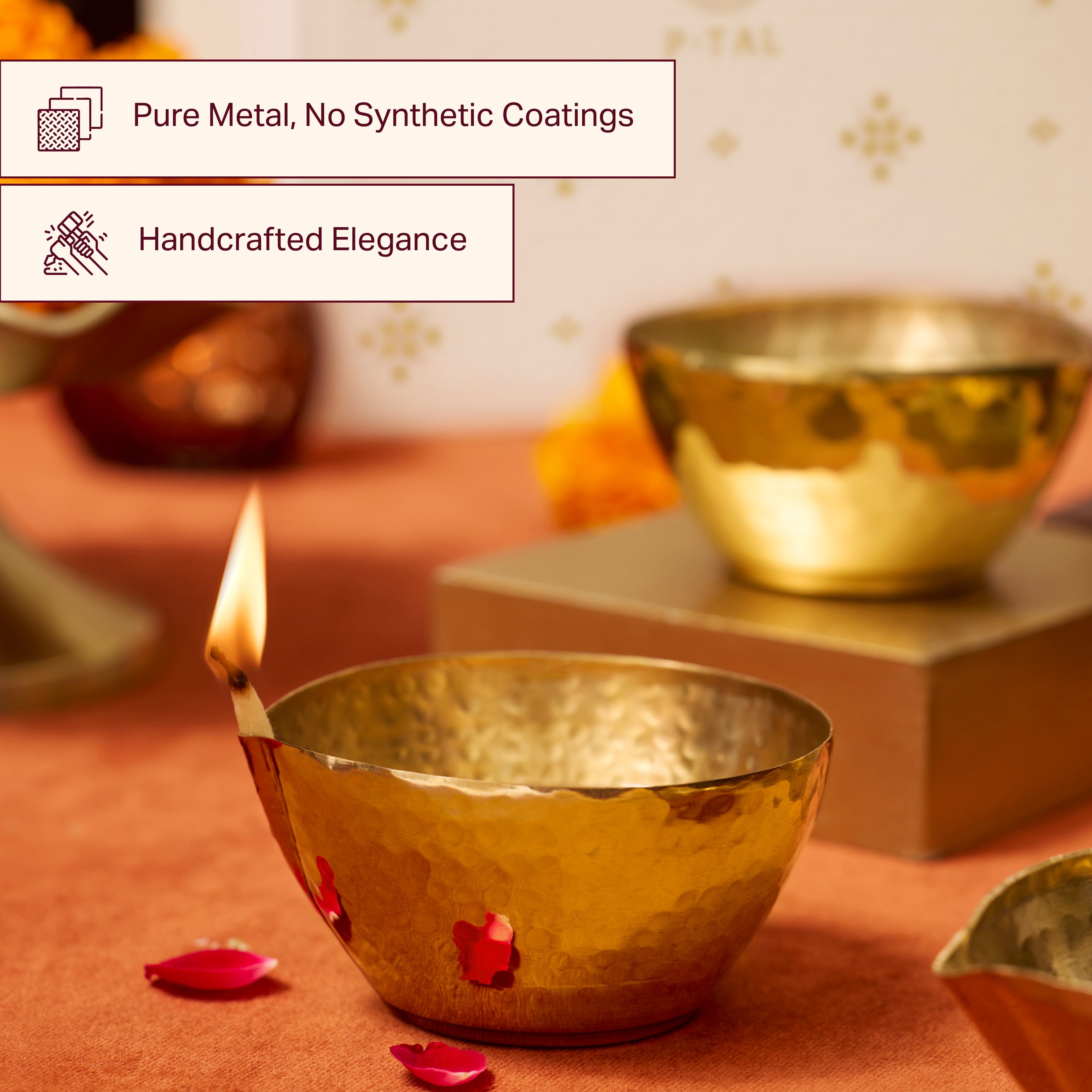 Brass Diya (set of 4 in gift box)