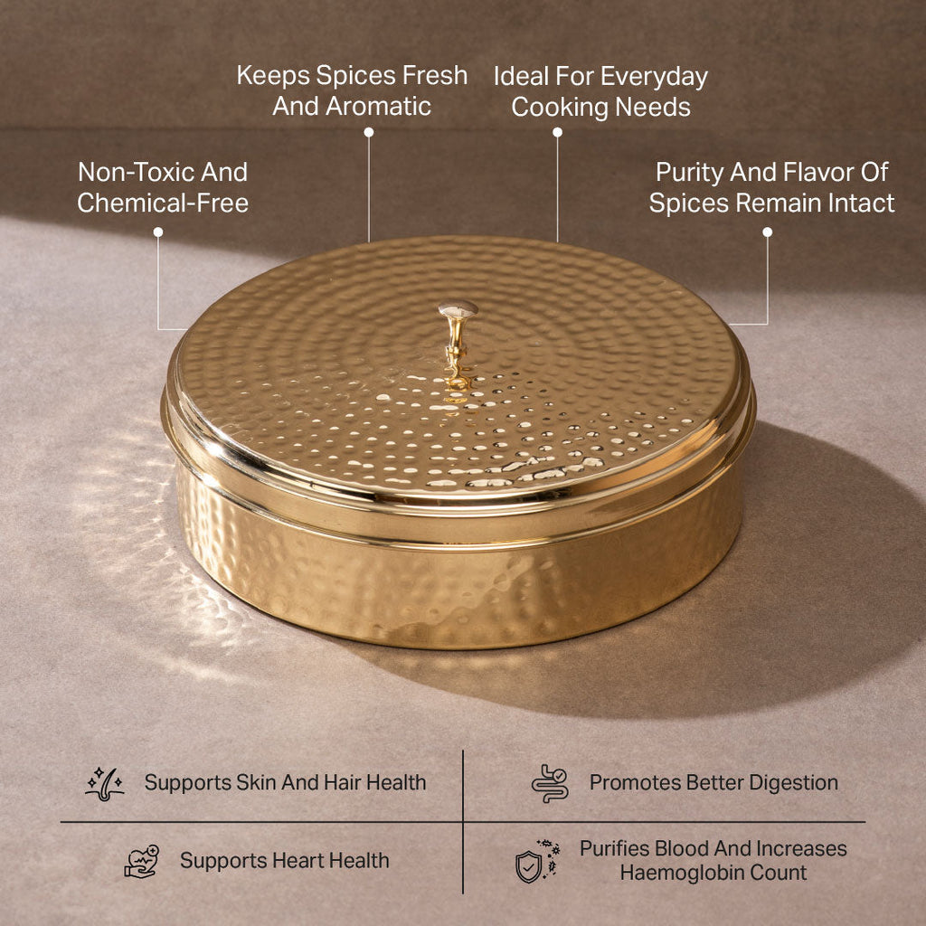 Kitchen Essentials Set (Masala box + Ghee pot + Paraat) In A Gift Box