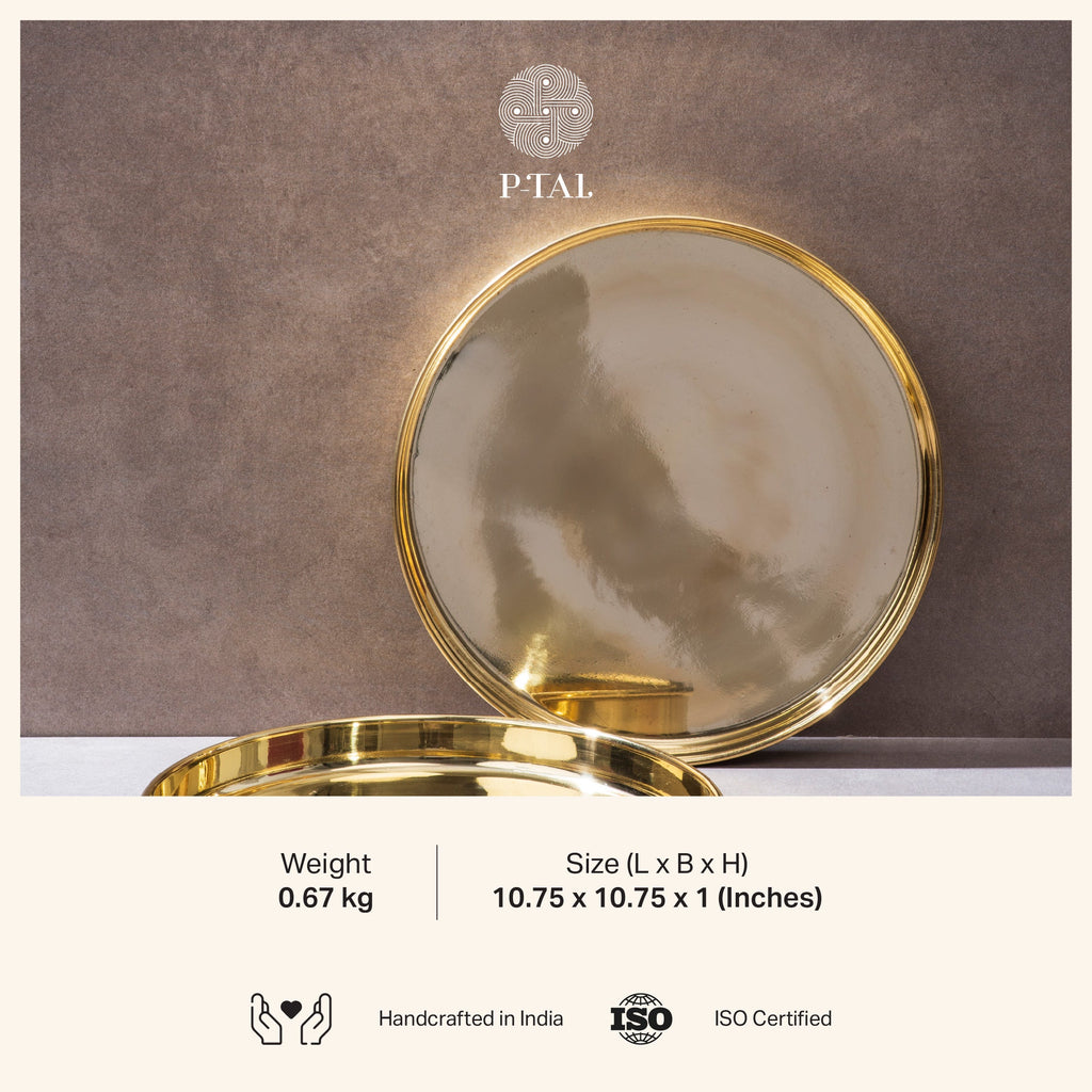 Brass Thaali- Thaali Plate for Dining/Brass Pooja Thaali