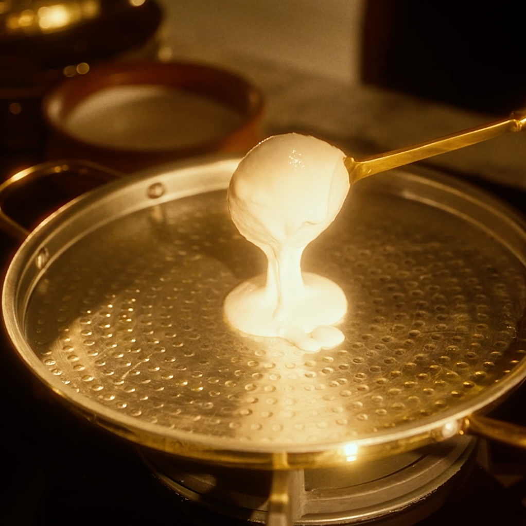 Brass Dosa Tawa with Insulated handles And Brass Ghee Pot Combo