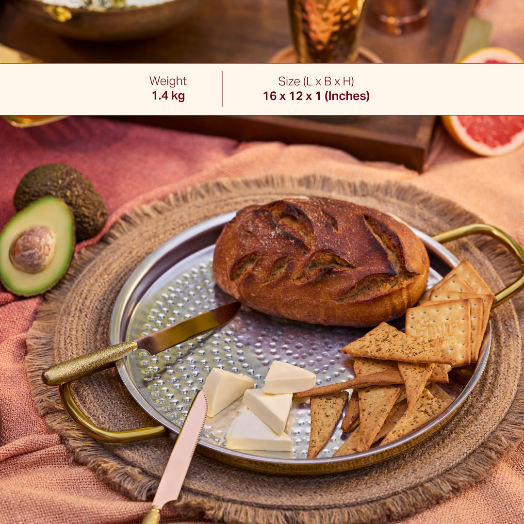 Brass Dosa Tawa with Insulated handle: Naturally Non-Stick Tava & Uses Less Oil