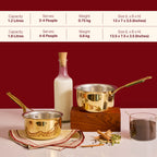 Chai Starter Kit (Brass Saucepan with Insulated handle + Brass Mortar and Pestle)