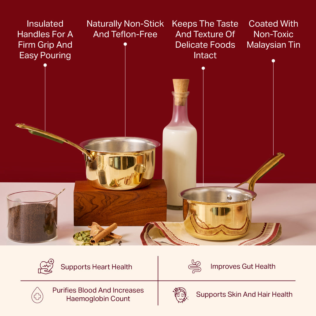 Brass Saucepan with Insulated Handle