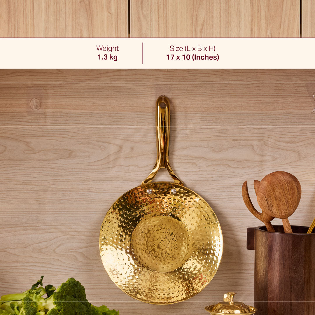 Brass Roti Tawa with Insulated handle And Ghee Pot Combo