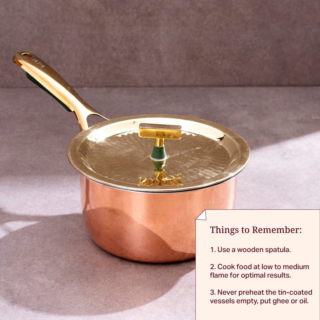 Copper Saucepans Set (Set of 2 Copper Saucepans with lids)