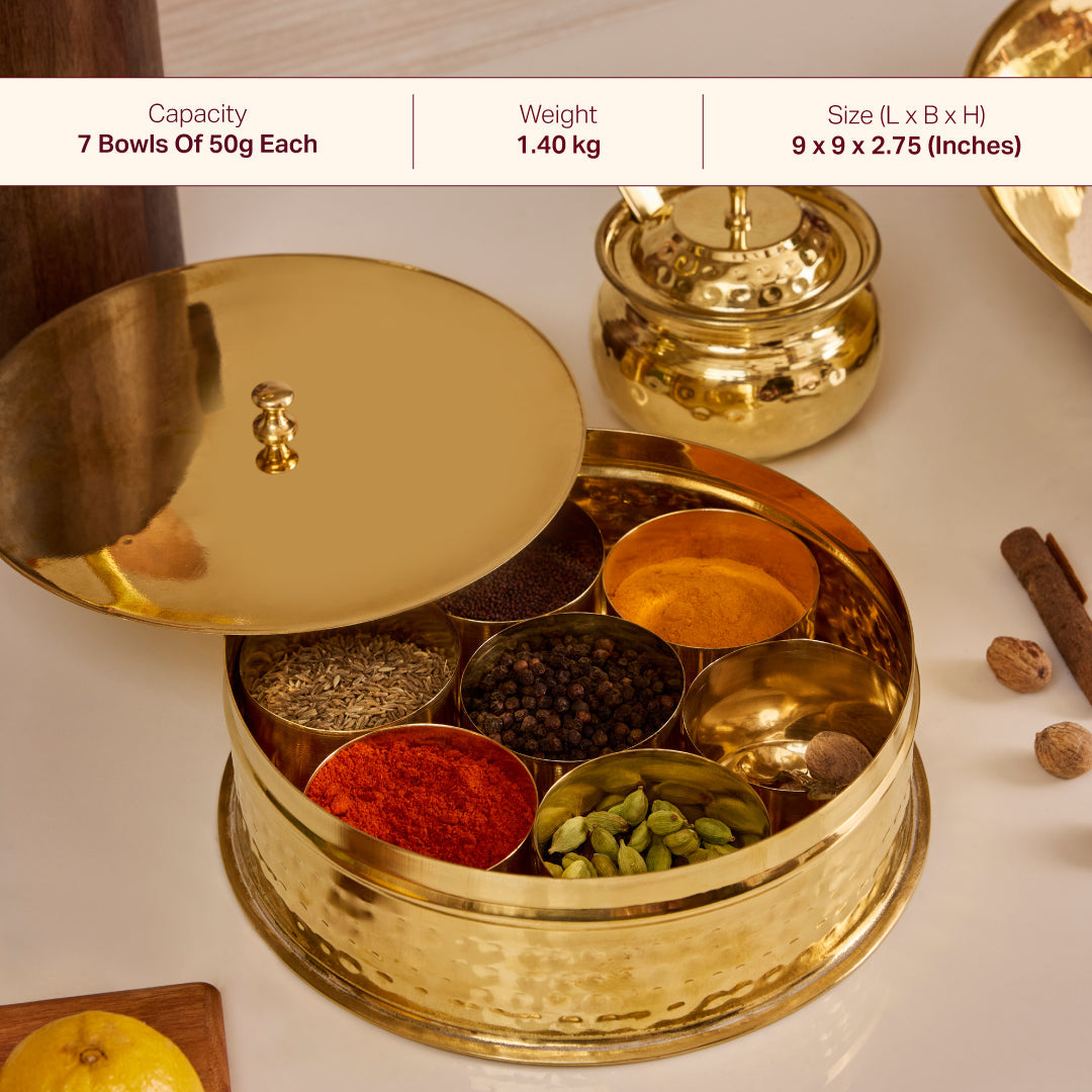 Brass Masala Daani / Spice Box